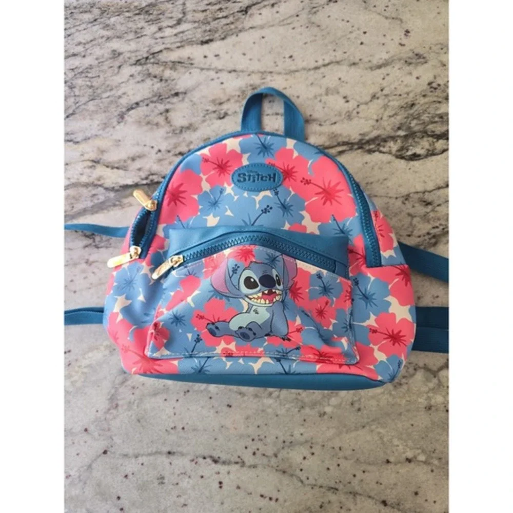 Stich Hawaaiin pink and blue 2‎ pocket Backpack purse